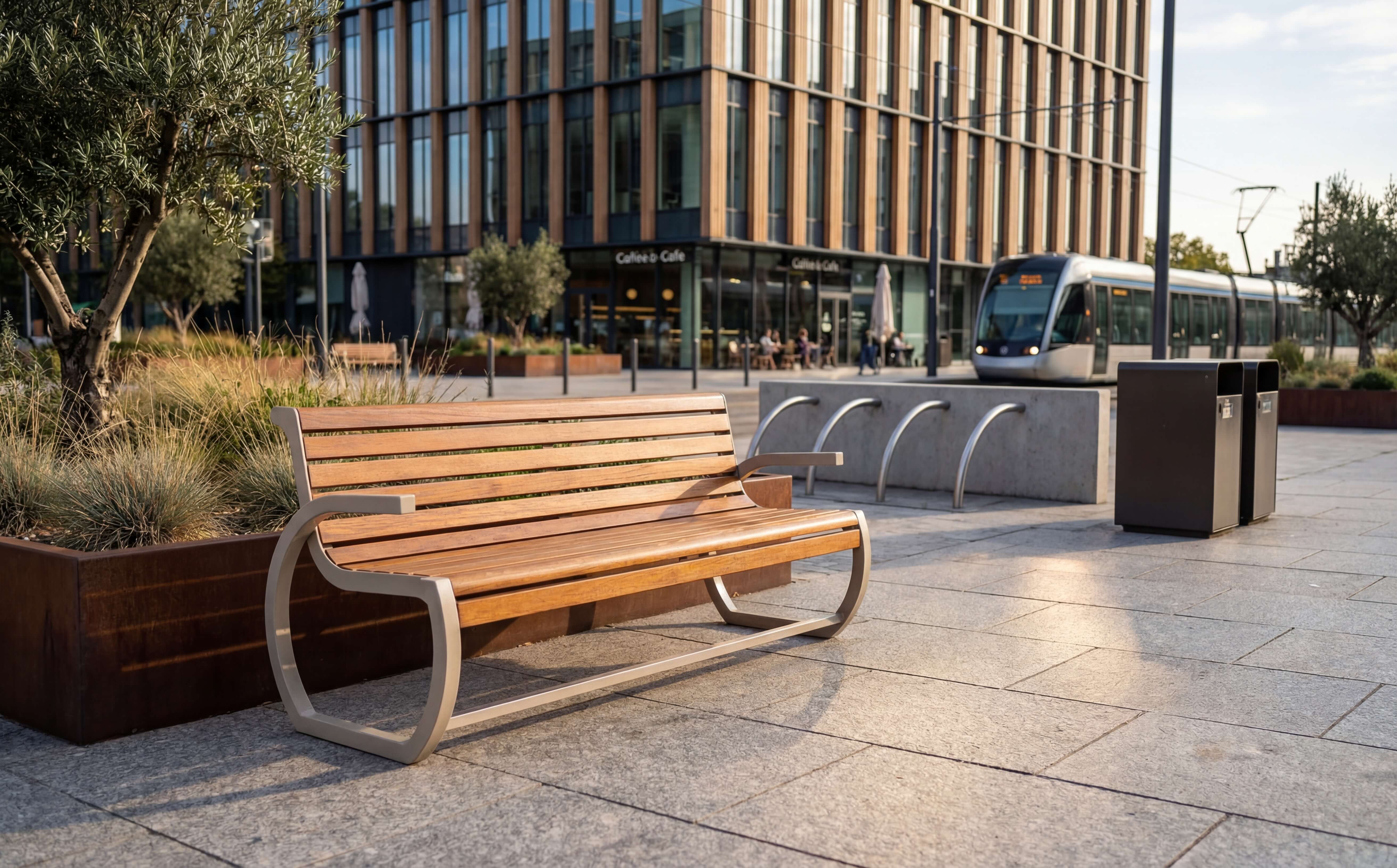 Sitzbank Jonas mit Lehne und Armlehne