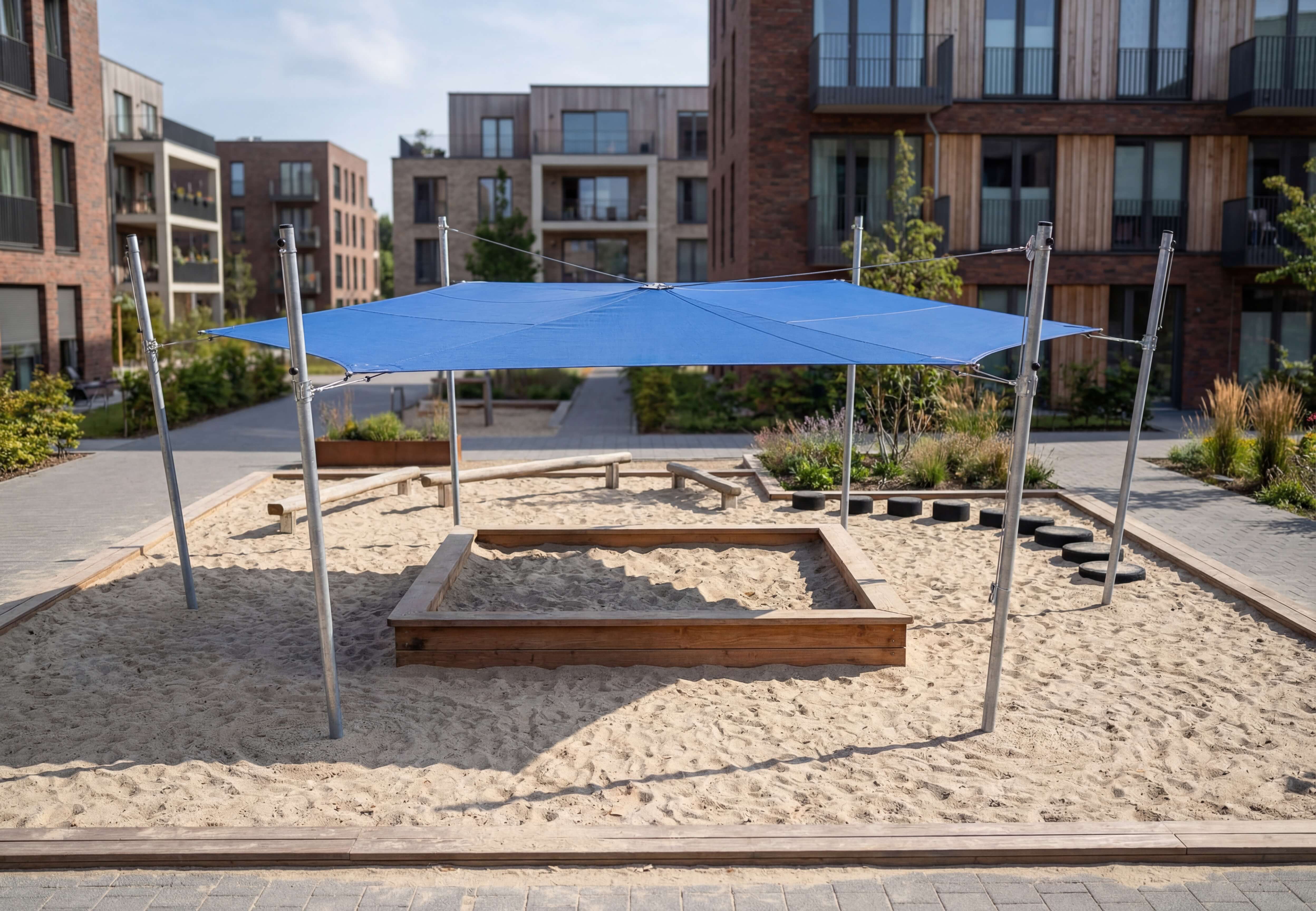 Schattensegel höhenverstellbar Sechseck