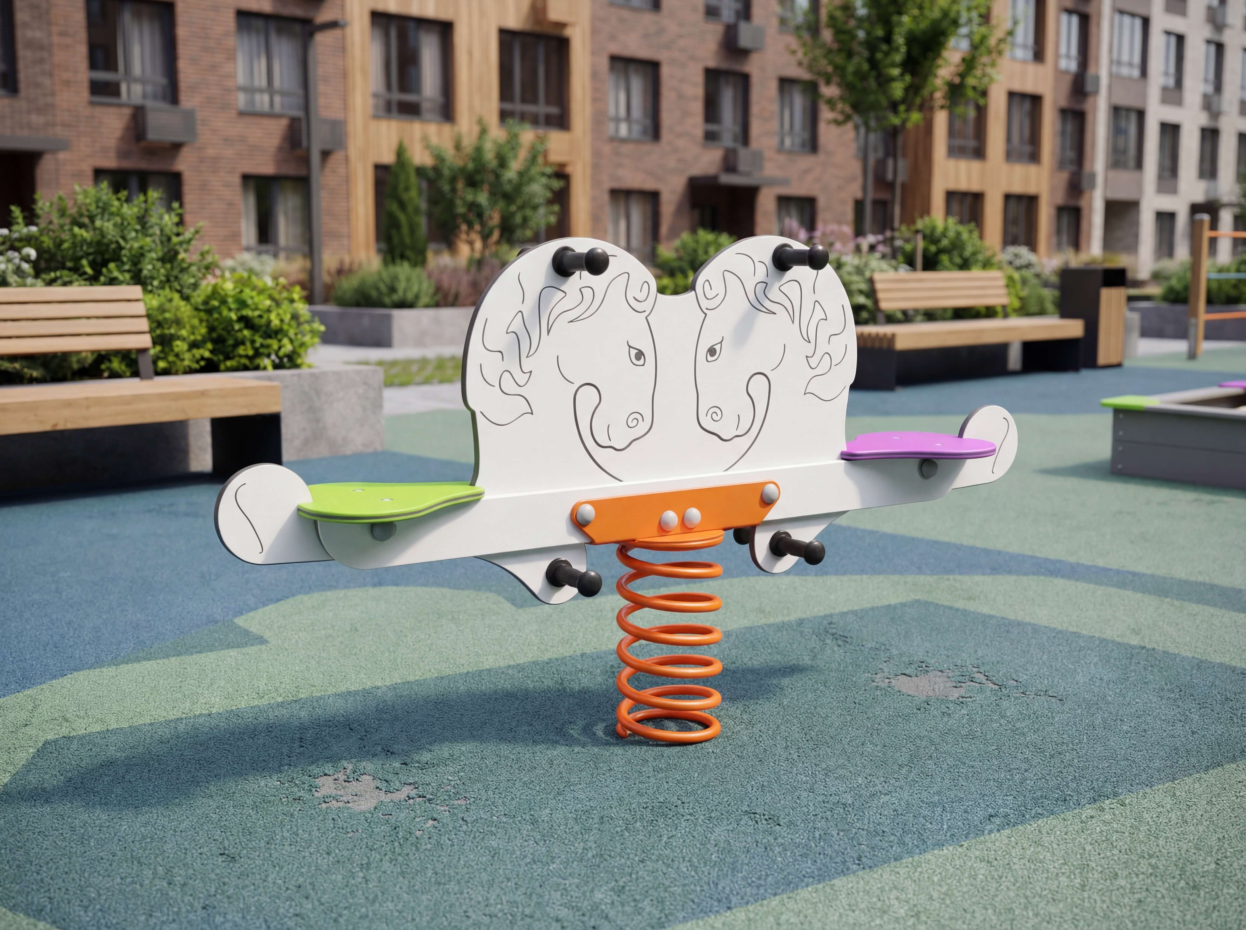 Doppelfederwippe Pferd