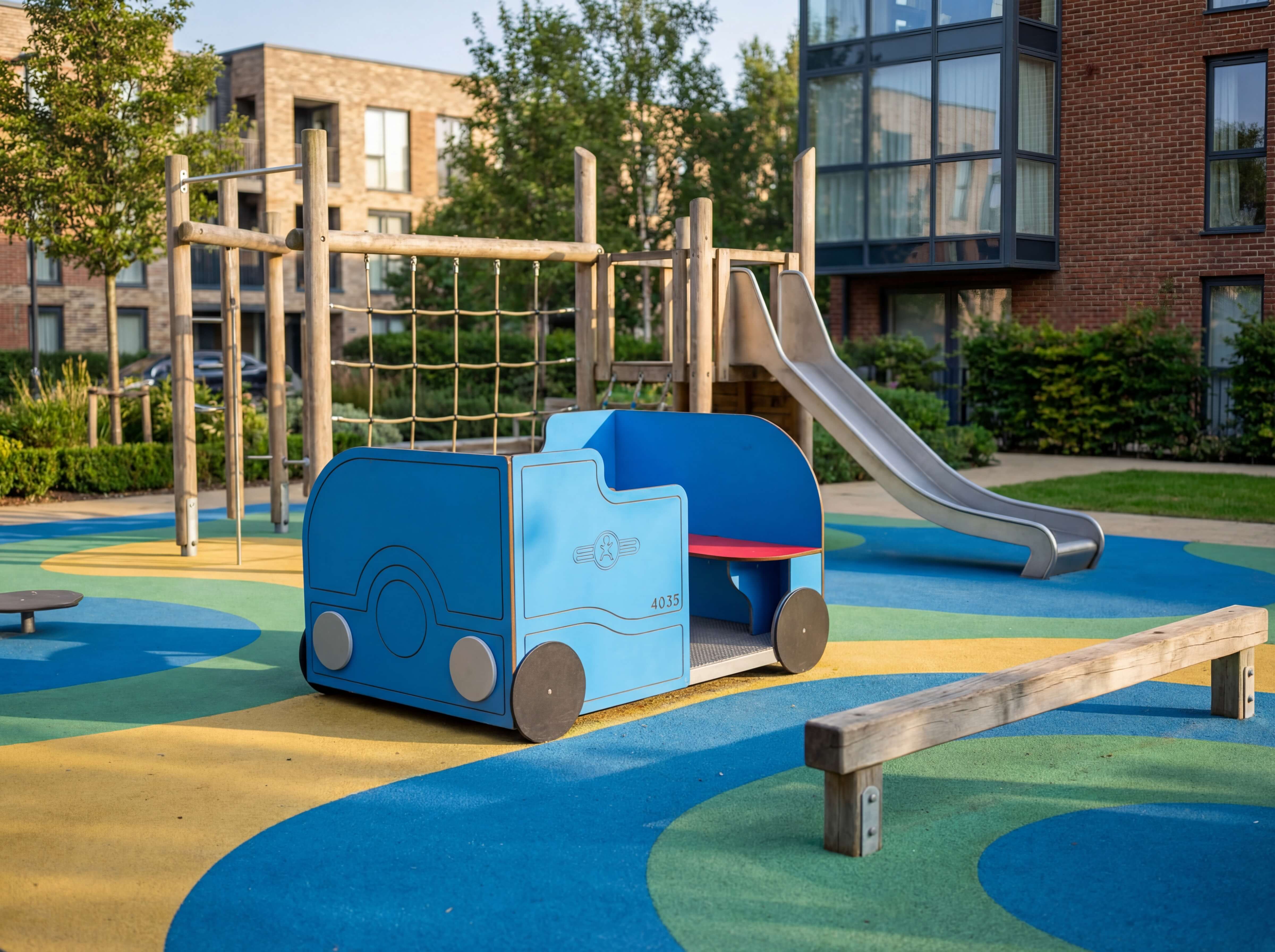 Spielanlage Zug-Wagon Blau